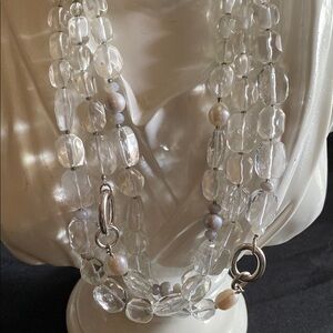 SILPADA—-Elegant Multi-Strand Clear Beaded Necklace